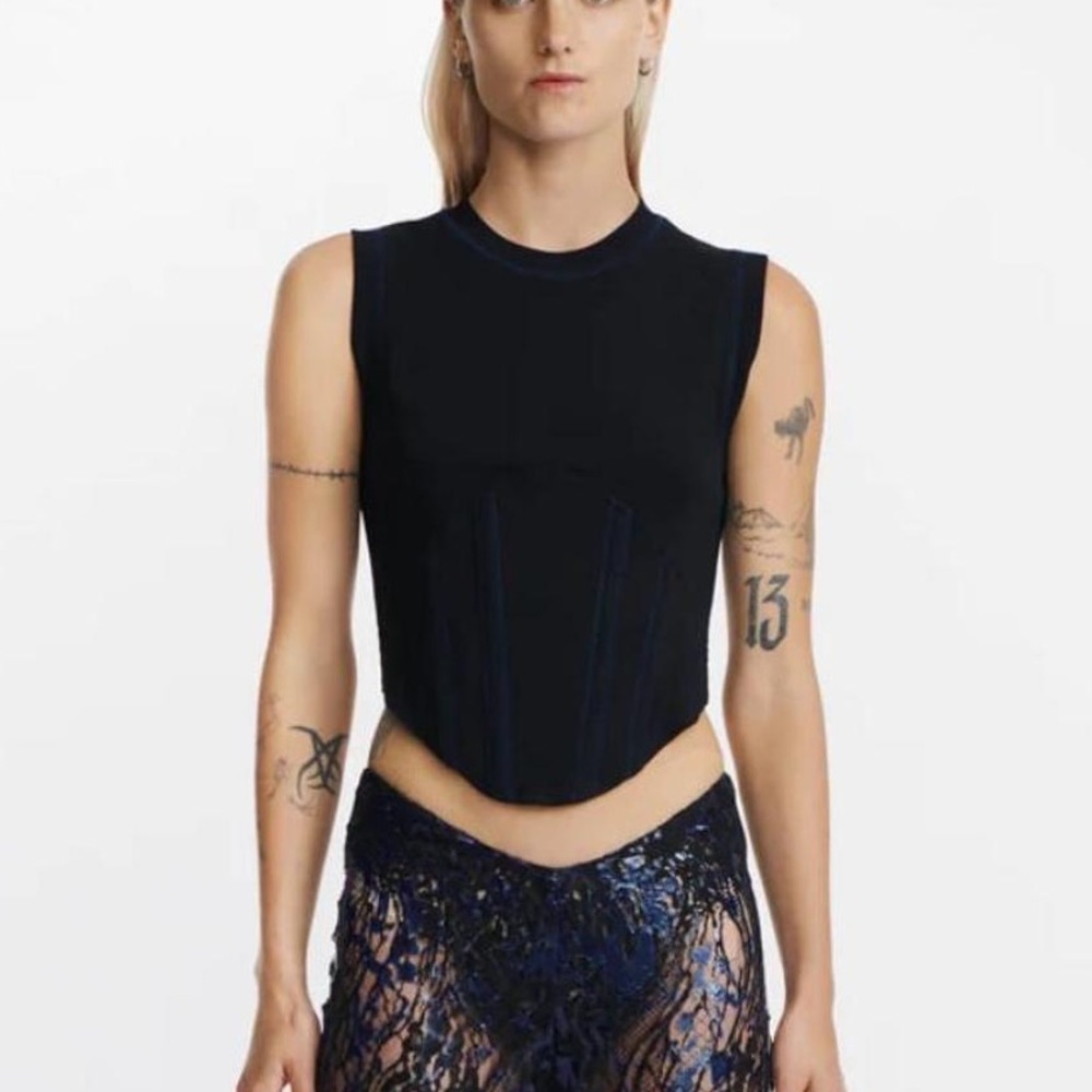 SOLD - Unisex Dion Lee Black Sleeveless Top